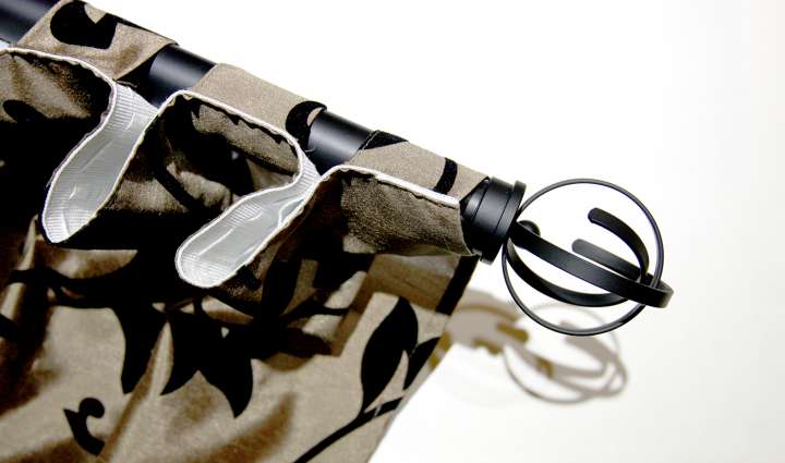Curtain Pole Kits　Finial Daski Black Child Safety／Cordless Blinds & Shades