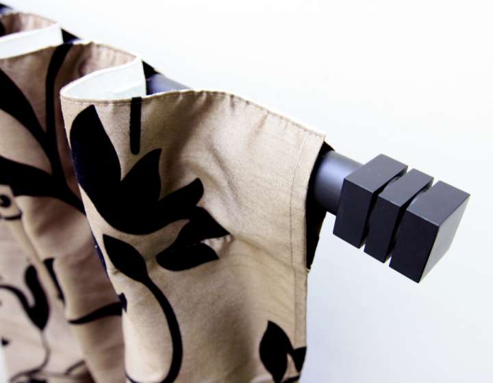 Curtain Pole Kits　Finial Franki Black Child Safety／Cordless Blinds & Shades