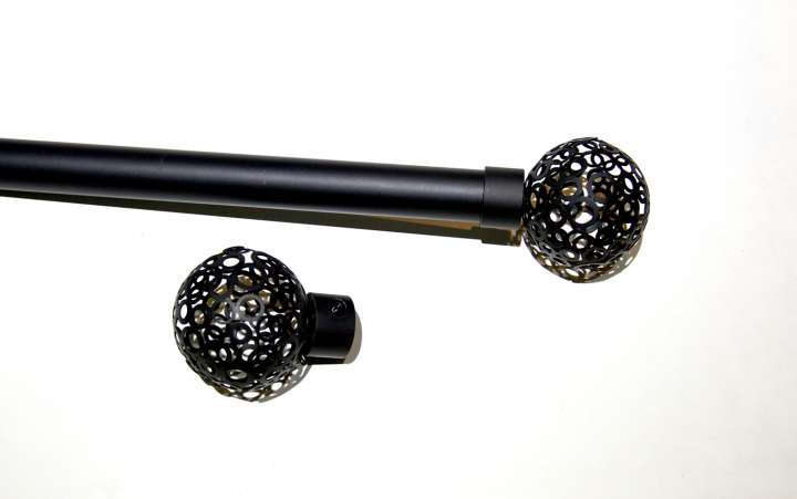 Curtain Pole Kits　Finial Sora Black Child Safety／Cordless Blinds & Shades