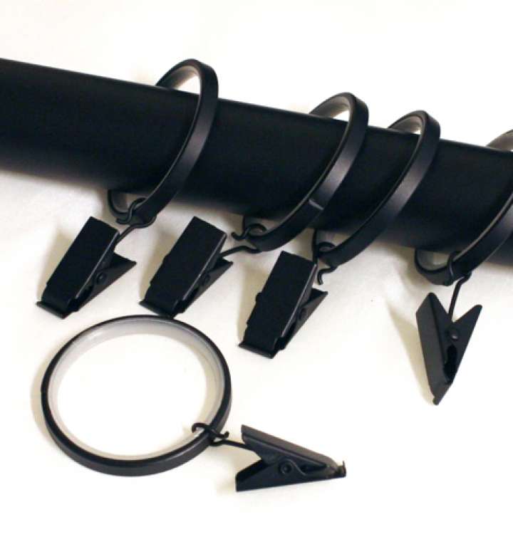 Curtain Pole Kits　Curtain Ring Zolun-Clip Black Child Safety／Cordless Blinds & Shades