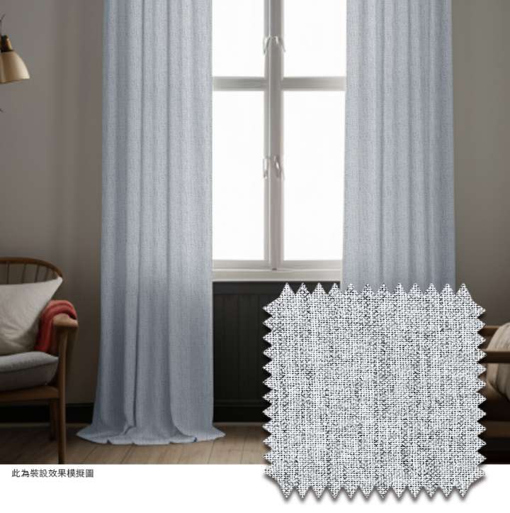Mannada Korean Style Curtains　100% Blackout MND1001AD Mist Ice-blue Child Safety／Cordless Blinds & Shades Blackout Blinds & Shades Motorized Blinds／Smart Blinds & Shades
