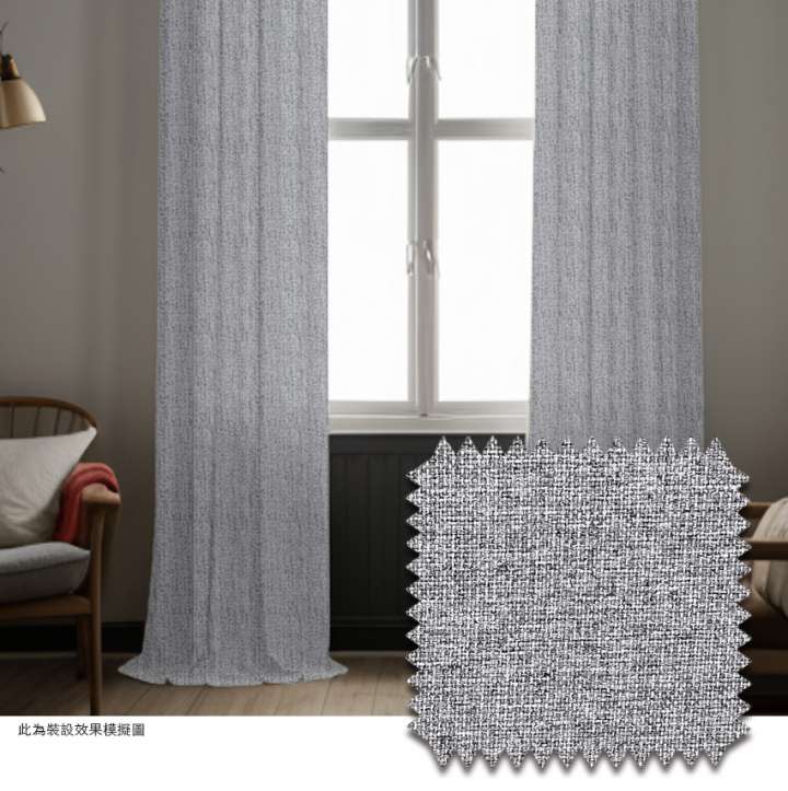 Mannada Korean Style Curtains　100% Blackout MND1002AE Canvas Dark Grey Child Safety／Cordless Blinds & Shades Blackout Blinds & Shades Motorized Blinds／Smart Blinds & Shades