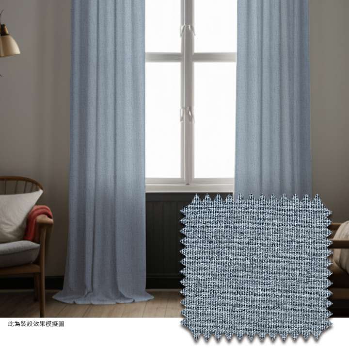 Mannada Korean Style Curtains　100% Blackout MND1003AC Linen Aqua Child Safety／Cordless Blinds & Shades Blackout Blinds & Shades Motorized Blinds／Smart Blinds & Shades