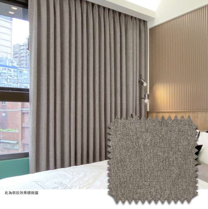 Mannada Korean Style Curtains　Blackout MND3013AD Woven Grey Child Safety／Cordless Blinds & Shades Blackout Blinds & Shades Motorized Blinds／Smart Blinds & Shades
