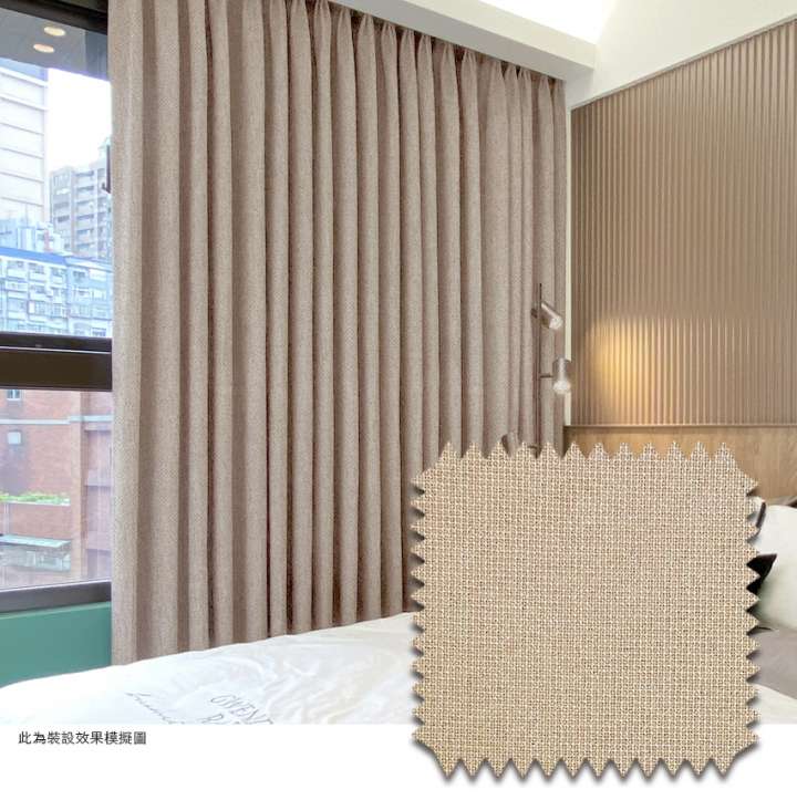 Mannada Korean Style Curtains　Blackout MND3020AA Grid Beige Child Safety／Cordless Blinds & Shades Blackout Blinds & Shades Motorized Blinds／Smart Blinds & Shades