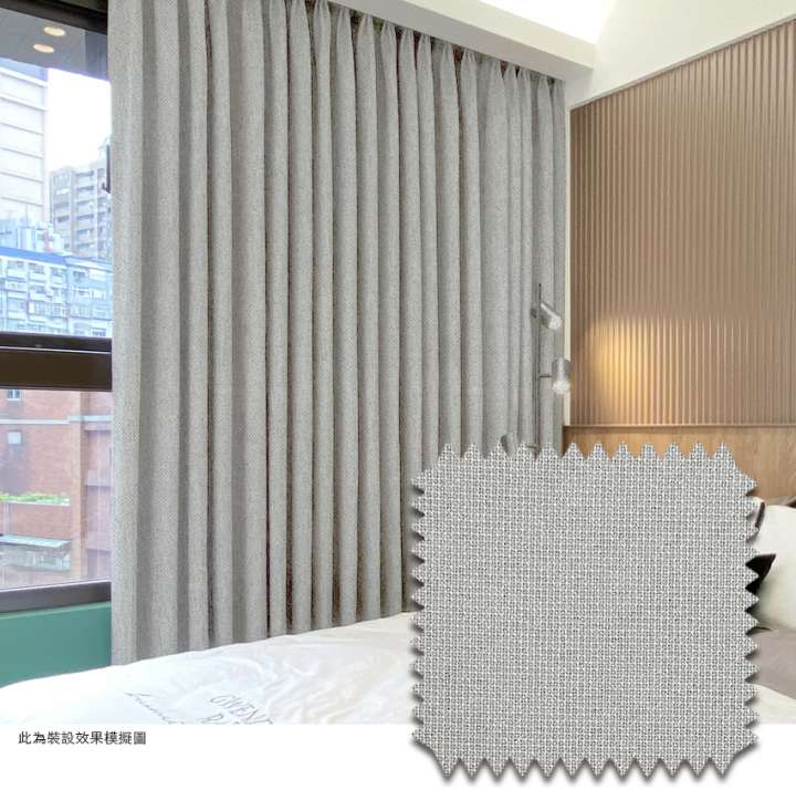 Mannada Korean Style Curtains　Blackout MND3020AB Grid Grey Child Safety／Cordless Blinds & Shades Blackout Blinds & Shades Motorized Blinds／Smart Blinds & Shades