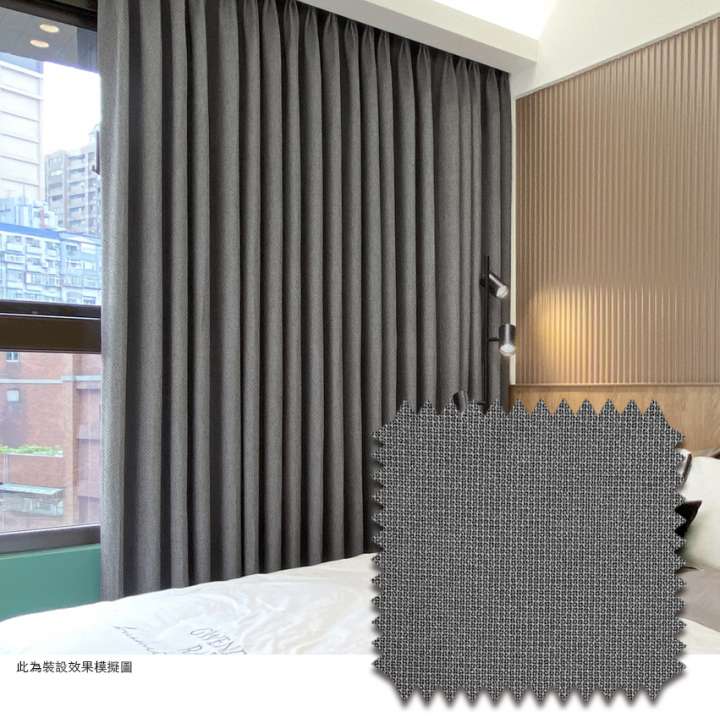 Mannada Korean Style Curtains　Blackout MND3020AC Grid Dark Grey Child Safety／Cordless Blinds & Shades Blackout Blinds & Shades Motorized Blinds／Smart Blinds & Shades