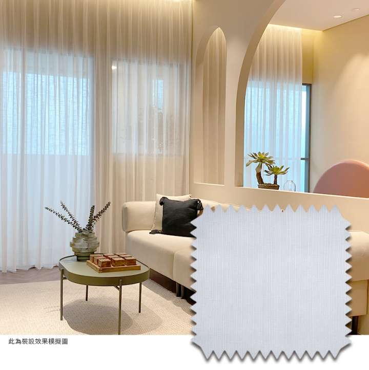 Mannada Korean Style Curtains　Sheer MND00122QS Privacy Sheer Yarn White Child Safety／Cordless Blinds & Shades Light Filtering Blinds & Shades Semi-Transparent Blinds & Shades Motorized Blinds／Smart Blinds & Shades