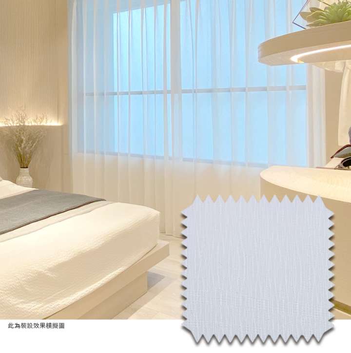 Mannada Korean Style Curtains　Sheer MND1008DA Soft Sheer Wave White Child Safety／Cordless Blinds & Shades Light Filtering Blinds & Shades Semi-Transparent Blinds & Shades Motorized Blinds／Smart Blinds & Shades