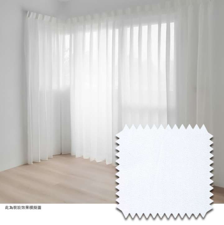 Mannada Korean Style Curtains　Sheer MND1023DA Privacy Sheer Zigzag White Child Safety／Cordless Blinds & Shades Light Filtering Blinds & Shades Semi-Transparent Blinds & Shades Motorized Blinds／Smart Blinds & Shades