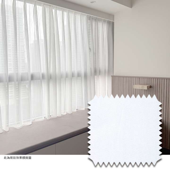 Mannada Korean Style Curtains　Sheer MND1024DA Soft Sheer Mist White Child Safety／Cordless Blinds & Shades Light Filtering Blinds & Shades Semi-Transparent Blinds & Shades Motorized Blinds／Smart Blinds & Shades