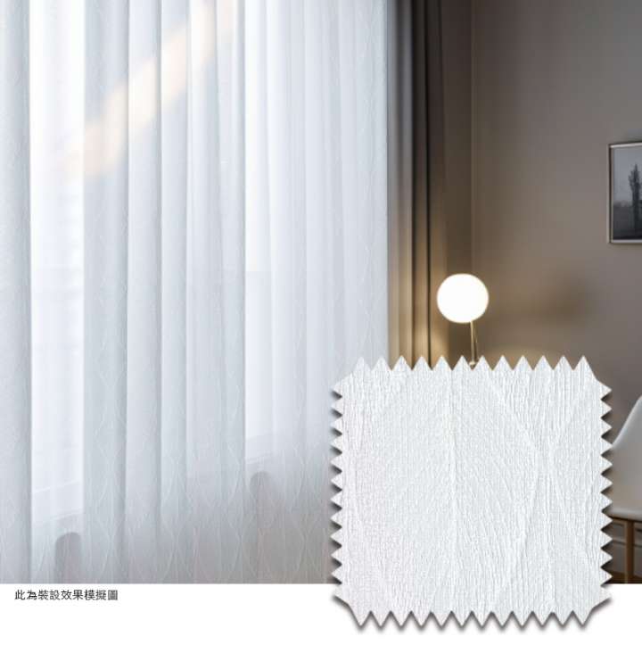Mannada Korean Style Curtains　Sheer MND1026DA Soft Sheer Leaf White Child Safety／Cordless Blinds & Shades Light Filtering Blinds & Shades Semi-Transparent Blinds & Shades Motorized Blinds／Smart Blinds & Shades
