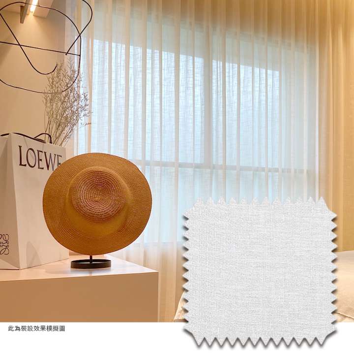 Mannada Korean Style Curtains　Sheer MND1029DA Soft Sheer Linen White Child Safety／Cordless Blinds & Shades Light Filtering Blinds & Shades Semi-Transparent Blinds & Shades Motorized Blinds／Smart Blinds & Shades