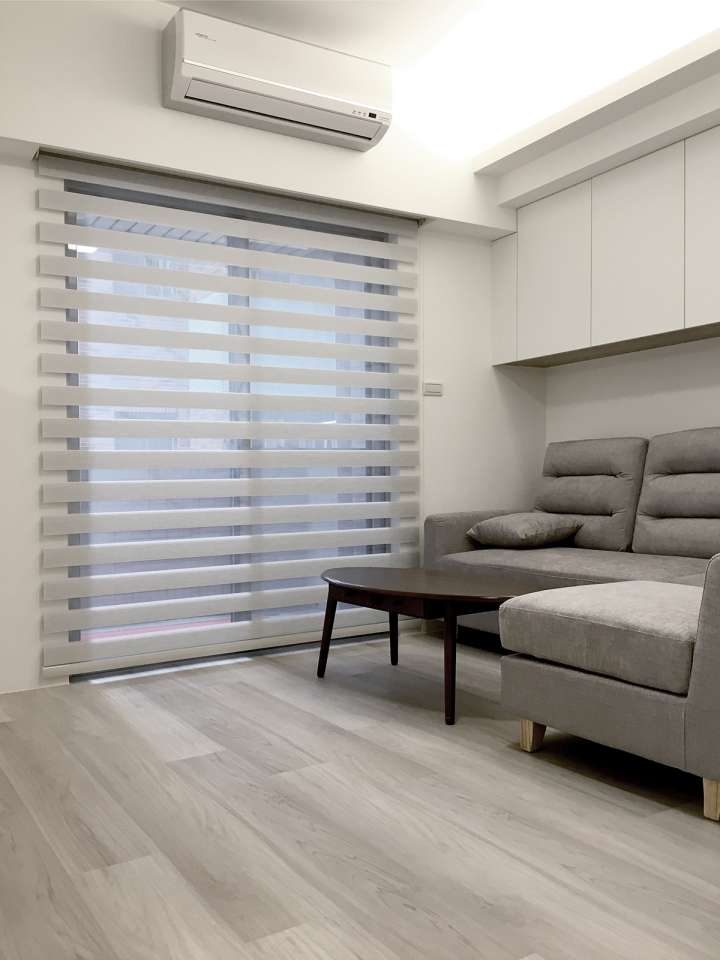 Nonya Double Roller Blinds　Vein Design H02-001 Grey Customized／Personalized Blinds & Shades Light Filtering Blinds & Shades Motorized Blinds／Smart Blinds & Shades Light-Regulating Blinds & Shades