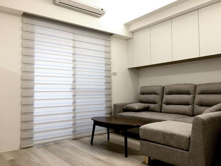 Nonya Double Roller Blinds　Vein Design H02-001 Grey Customized／Personalized Blinds & Shades Light Filtering Blinds & Shades Motorized Blinds／Smart Blinds & Shades Light-Regulating Blinds & Shades