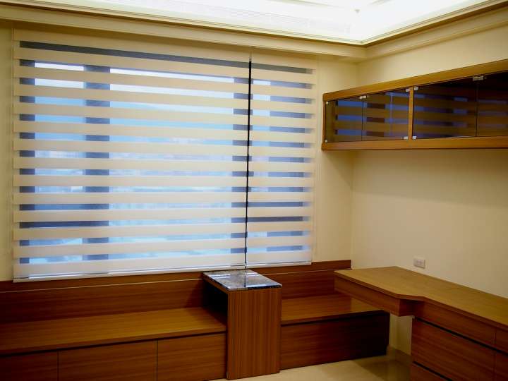 Seda Double Roller Blinds　Silky Sheen Beige Customized／Personalized Blinds & Shades Light Filtering Blinds & Shades Motorized Blinds／Smart Blinds & Shades Light-Regulating Blinds & Shades