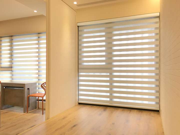 Seda Double Roller Blinds　Silky Sheen Beige Customized／Personalized Blinds & Shades Light Filtering Blinds & Shades Motorized Blinds／Smart Blinds & Shades Light-Regulating Blinds & Shades