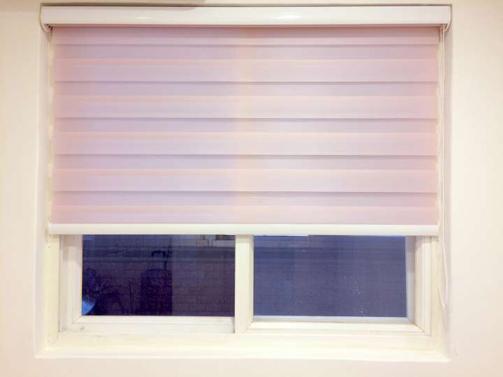 Sima Double Roller Blinds　Plain／Linen Crystal Rose Customized／Personalized Blinds & Shades Light Filtering Blinds & Shades Motorized Blinds／Smart Blinds & Shades Light-Regulating Blinds & Shades