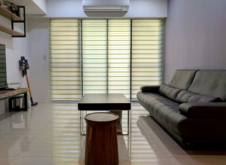 Sima Double Roller Blinds　Plain／Linen Grey Green Customized／Personalized Blinds & Shades Light Filtering Blinds & Shades Light-Regulating Blinds & Shades Motorized Blinds／Smart Blinds & Shades