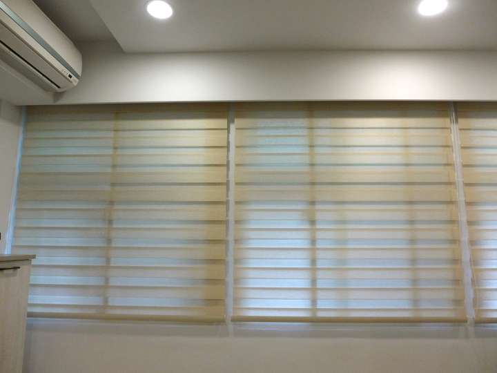 Sima Double Roller Blinds　Plain／Linen Linen Beige Customized／Personalized Blinds & Shades Light Filtering Blinds & Shades Light-Regulating Blinds & Shades Motorized Blinds／Smart Blinds & Shades