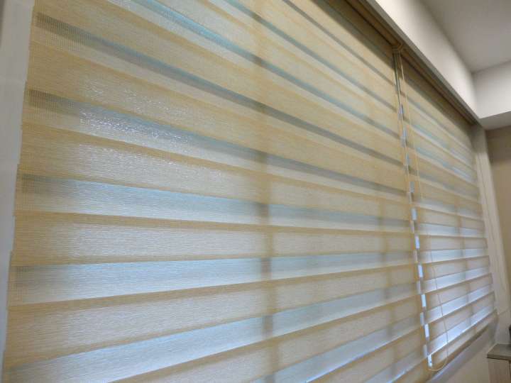 Sima Double Roller Blinds　Plain／Linen Linen Beige Customized／Personalized Blinds & Shades Light Filtering Blinds & Shades Light-Regulating Blinds & Shades Motorized Blinds／Smart Blinds & Shades