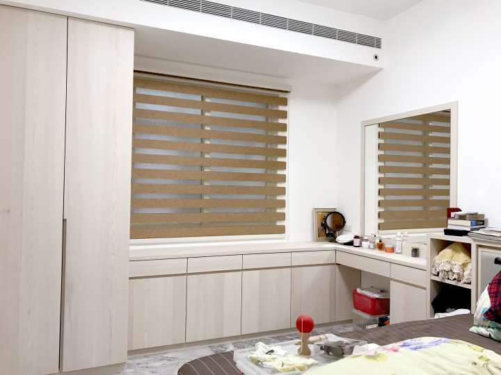 Sima Double Roller Blinds　Plain／Linen Linen Cherry Customized／Personalized Blinds & Shades Light Filtering Blinds & Shades Light-Regulating Blinds & Shades Motorized Blinds／Smart Blinds & Shades