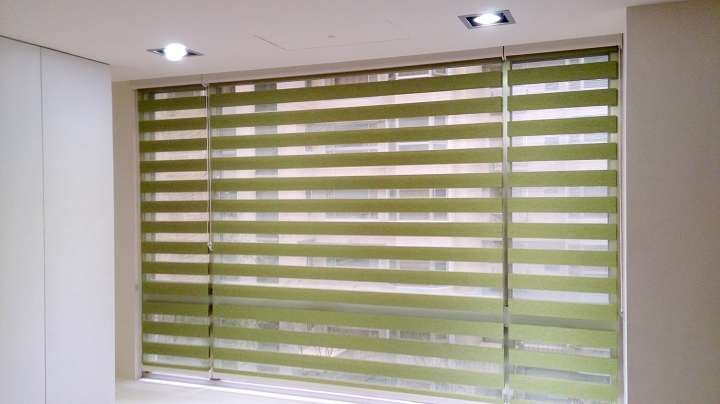 Sima Double Roller Blinds　Plain／Linen Linen Green Customized／Personalized Blinds & Shades Light Filtering Blinds & Shades Light-Regulating Blinds & Shades Motorized Blinds／Smart Blinds & Shades