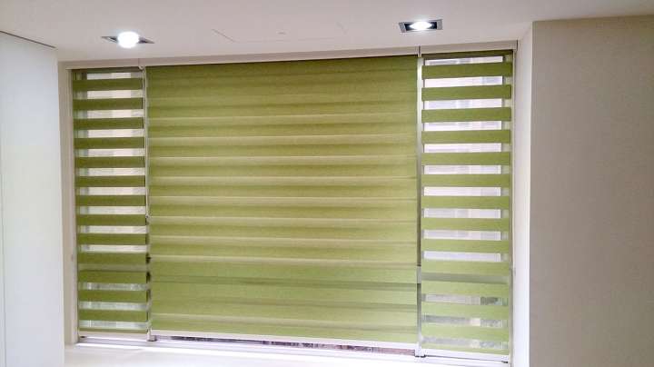 Sima Double Roller Blinds　Plain／Linen Linen Green Customized／Personalized Blinds & Shades Light Filtering Blinds & Shades Light-Regulating Blinds & Shades Motorized Blinds／Smart Blinds & Shades