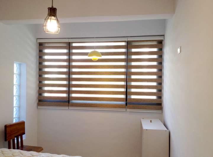 Sima Double Roller Blinds　Plain／Linen Linen Mocha Customized／Personalized Blinds & Shades Light Filtering Blinds & Shades Light-Regulating Blinds & Shades Motorized Blinds／Smart Blinds & Shades