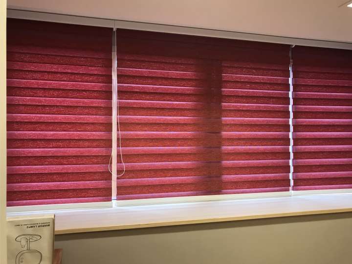 Sima Double Roller Blinds　Plain／Linen Linen Wine Customized／Personalized Blinds & Shades Light Filtering Blinds & Shades Light-Regulating Blinds & Shades Motorized Blinds／Smart Blinds & Shades