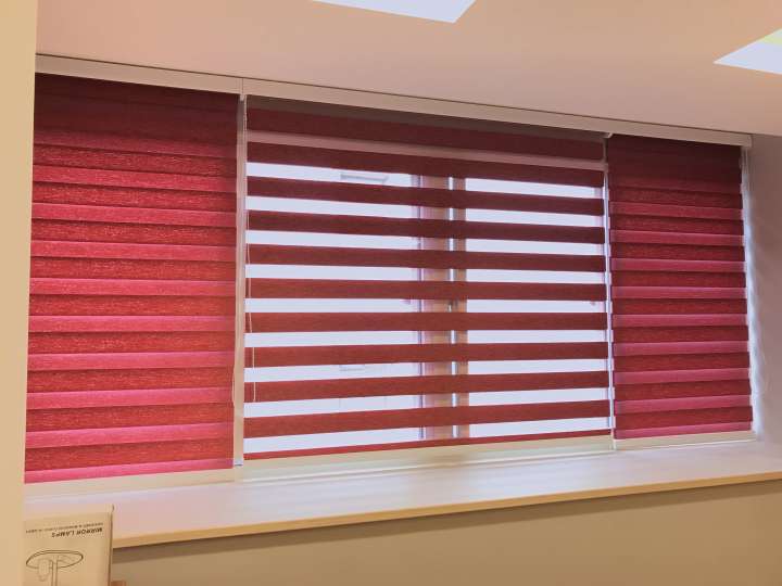 Sima Double Roller Blinds　Plain／Linen Linen Wine Customized／Personalized Blinds & Shades Light Filtering Blinds & Shades Light-Regulating Blinds & Shades Motorized Blinds／Smart Blinds & Shades