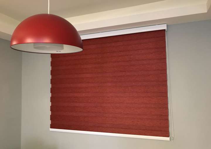 Sima Double Roller Blinds　Plain／Linen Linen Wine Customized／Personalized Blinds & Shades Light Filtering Blinds & Shades Light-Regulating Blinds & Shades Motorized Blinds／Smart Blinds & Shades