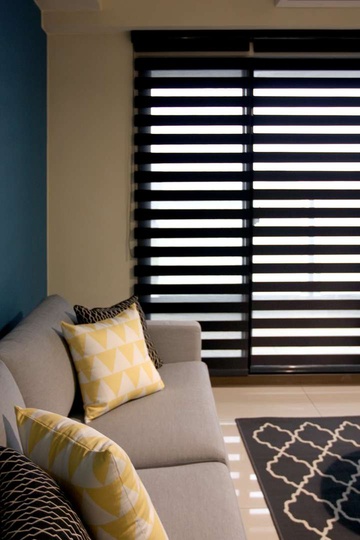 Sima Double Roller Blinds　Plain／Linen Pirate Black Customized／Personalized Blinds & Shades Light Filtering Blinds & Shades Motorized Blinds／Smart Blinds & Shades Light-Regulating Blinds & Shades