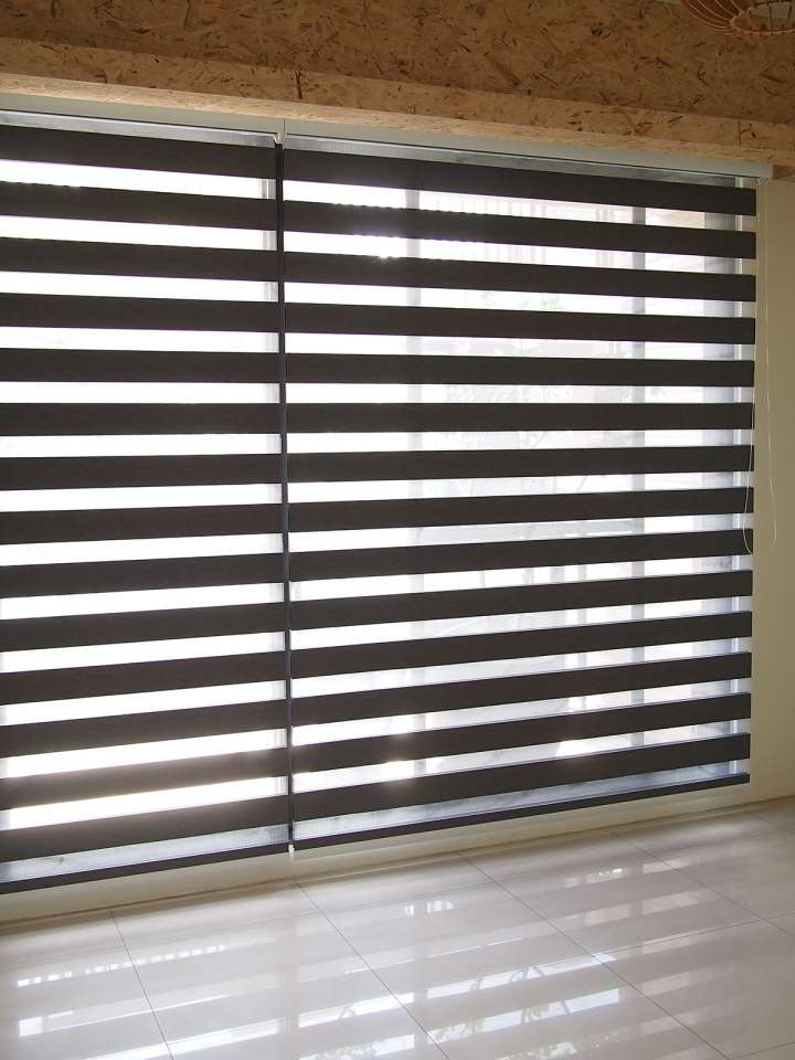 Sima Double Roller Blinds　Plain／Linen Pirate Black Customized／Personalized Blinds & Shades Light Filtering Blinds & Shades Light-Regulating Blinds & Shades Motorized Blinds／Smart Blinds & Shades
