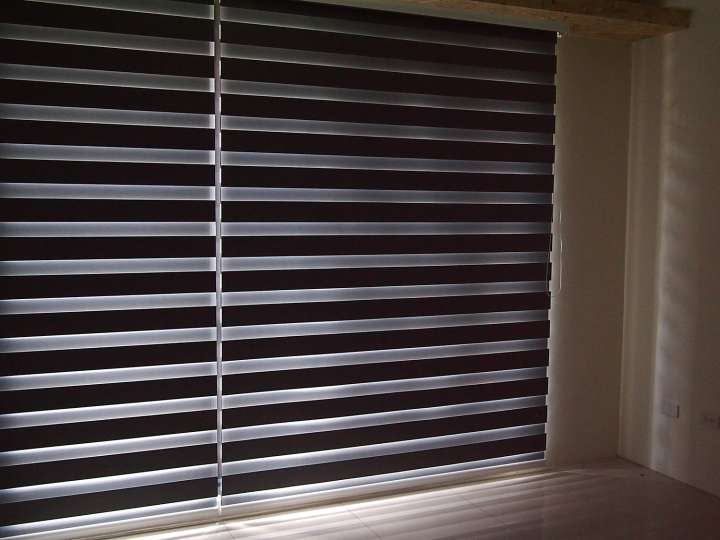 Sima Double Roller Blinds　Plain／Linen Pirate Black Customized／Personalized Blinds & Shades Light Filtering Blinds & Shades Light-Regulating Blinds & Shades Motorized Blinds／Smart Blinds & Shades