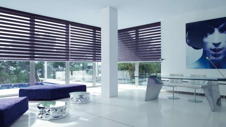 Sima Double Roller Blinds　Plain／Linen Rose Taupe Customized／Personalized Blinds & Shades Light Filtering Blinds & Shades Motorized Blinds／Smart Blinds & Shades Light-Regulating Blinds & Shades