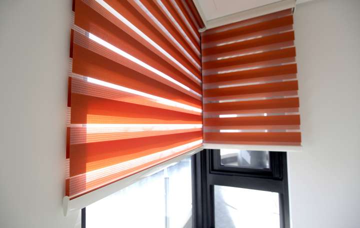 Sima Double Roller Blinds　Plain／Linen Rust Customized／Personalized Blinds & Shades Light Filtering Blinds & Shades Motorized Blinds／Smart Blinds & Shades Light-Regulating Blinds & Shades
