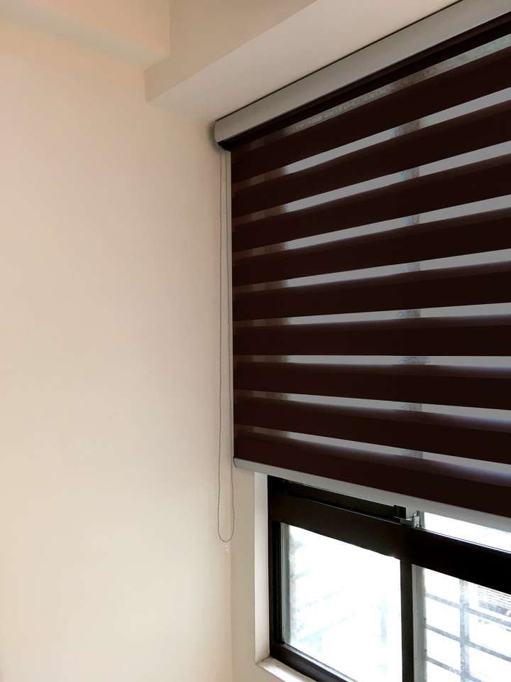 Yoka Double Roller Blinds　Blackout CN8158 Chocolate Customized／Personalized Blinds & Shades Blackout Blinds & Shades Light-Regulating Blinds & Shades Motorized Blinds／Smart Blinds & Shades