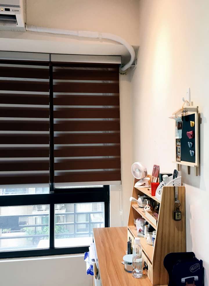 Yoka Double Roller Blinds　Blackout CN8158 Chocolate Customized／Personalized Blinds & Shades Blackout Blinds & Shades Light-Regulating Blinds & Shades Motorized Blinds／Smart Blinds & Shades