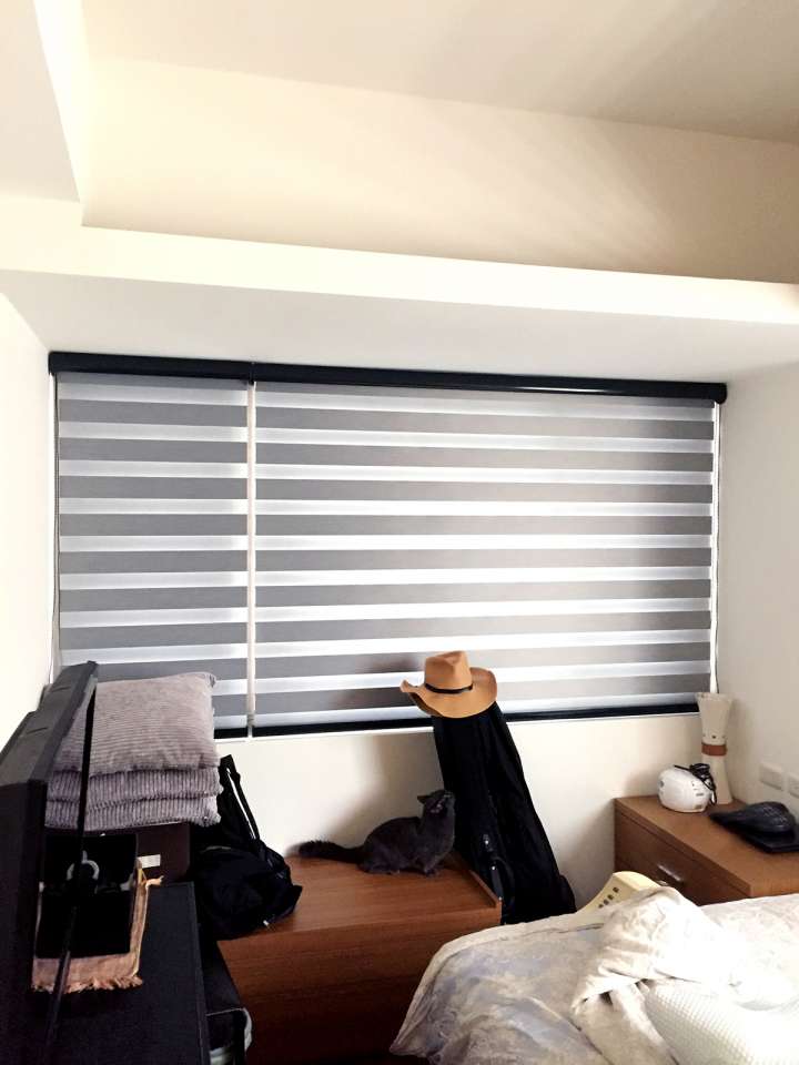 Yoka Double Roller Blinds　Blackout CN8156 Grey Customized／Personalized Blinds & Shades Blackout Blinds & Shades Light-Regulating Blinds & Shades Motorized Blinds／Smart Blinds & Shades