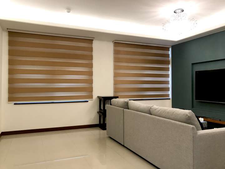 Yoka Double Roller Blinds　Blackout BL905 Latte Customized／Personalized Blinds & Shades Blackout Blinds & Shades Motorized Blinds／Smart Blinds & Shades Light-Regulating Blinds & Shades