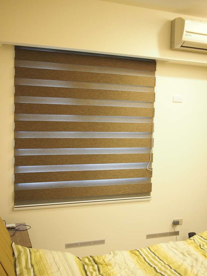 Yoka Double Roller Blinds　Blackout B1006 Linen Brown Customized／Personalized Blinds & Shades Blackout Blinds & Shades Motorized Blinds／Smart Blinds & Shades Light-Regulating Blinds & Shades