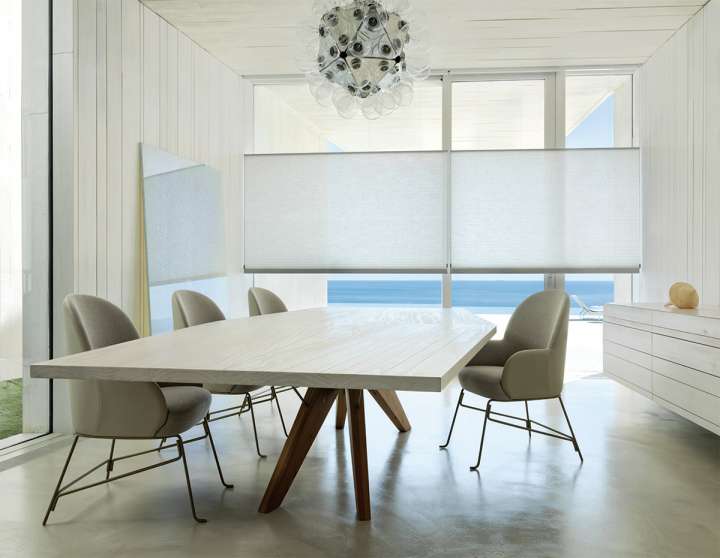 Coulisse Honeycomb Shades　Sheer HAT-0001 ATOM White Semi-Transparent Blinds & Shades Heat Insulation Blinds & Shades Motorized Blinds／Smart Blinds & Shades