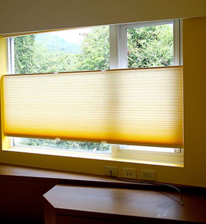 Vali Honeycomb Shades　Light Filtering Buff Yellow Heat Insulation Blinds & Shades Child Safety／Cordless Blinds & Shades Light Filtering Blinds & Shades Motorized Blinds／Smart Blinds & Shades