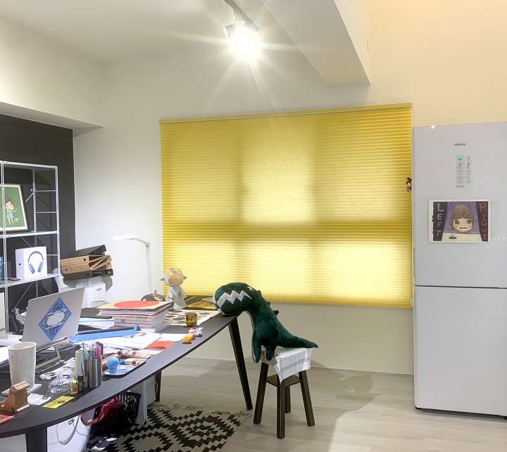 Vali Honeycomb Shades　Light Filtering Cyber Yellow Heat Insulation Blinds & Shades Child Safety／Cordless Blinds & Shades Light Filtering Blinds & Shades Motorized Blinds／Smart Blinds & Shades