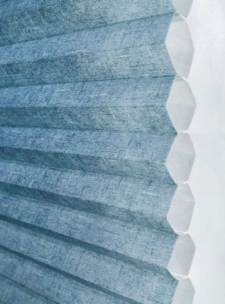 Vali Honeycomb Shades　Light Filtering Linen Jean Blue Heat Insulation Blinds & Shades Child Safety／Cordless Blinds & Shades Light Filtering Blinds & Shades Motorized Blinds／Smart Blinds & Shades