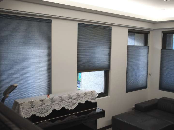 Vali Honeycomb Shades　Light Filtering Royal Gray Heat Insulation Blinds & Shades Child Safety／Cordless Blinds & Shades Light Filtering Blinds & Shades Motorized Blinds／Smart Blinds & Shades