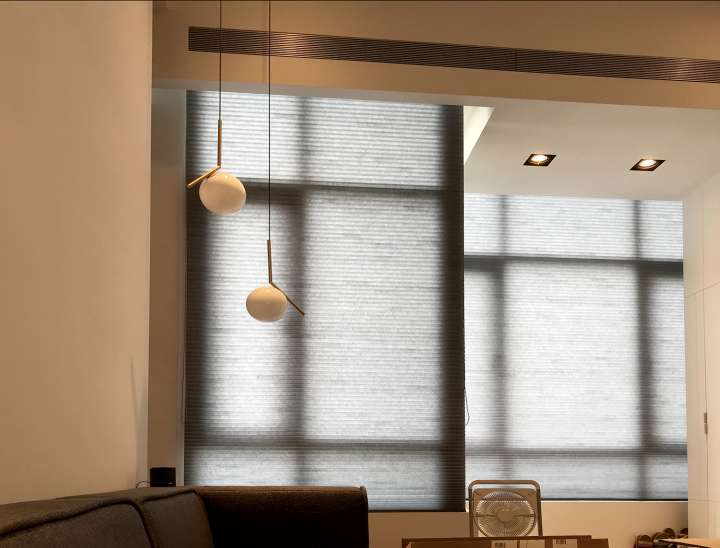 Vali Honeycomb Shades　Light Filtering Royal Gray Heat Insulation Blinds & Shades Child Safety／Cordless Blinds & Shades Light Filtering Blinds & Shades Motorized Blinds／Smart Blinds & Shades