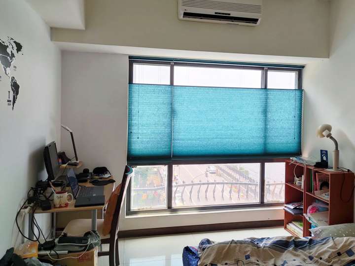 Vali Honeycomb Shades　Light Filtering Teal Heat Insulation Blinds & Shades Child Safety／Cordless Blinds & Shades Light Filtering Blinds & Shades Motorized Blinds／Smart Blinds & Shades