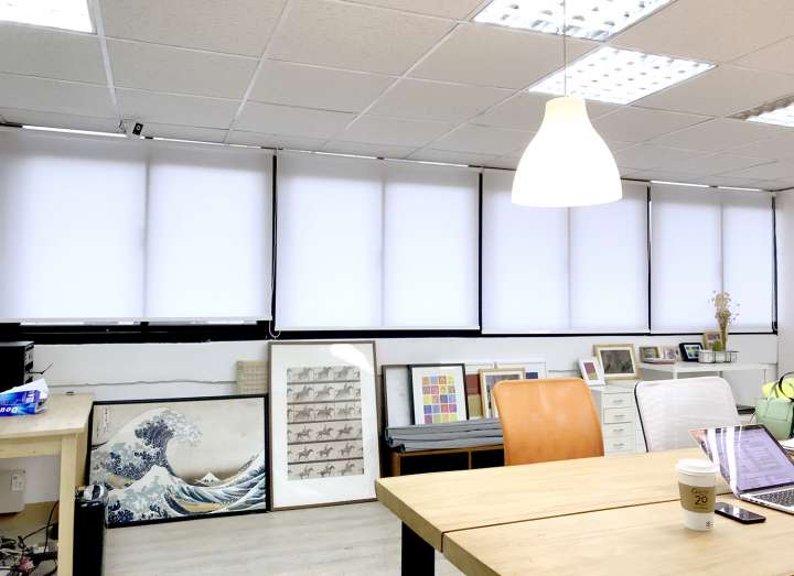 Tiken Roller Blinds　Plain Bright White  Motorized Blinds／Smart Blinds & Shades Child Safety／Cordless Blinds & Shades Light Filtering Blinds & Shades Customized／Personalized Blinds & Shades Hydraulic Spring System／Spring Blinds